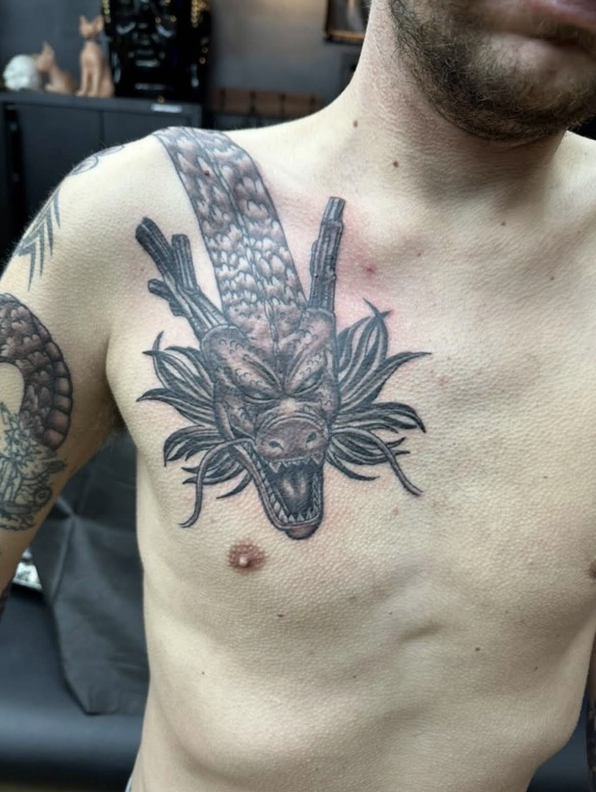 Eastern dragon chest piece